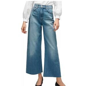 Veronica Beard Taylor Cropped High Rise Wide Enough Said Blue Jeans NWT 298 23